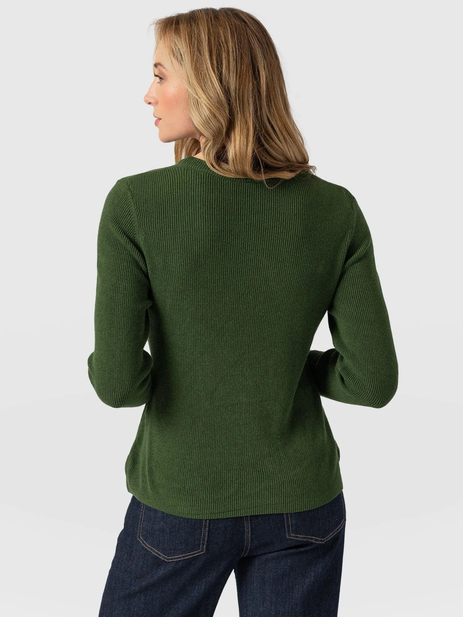 Clearance Saint and Sofia Honeycomb Rib Sweater - Green