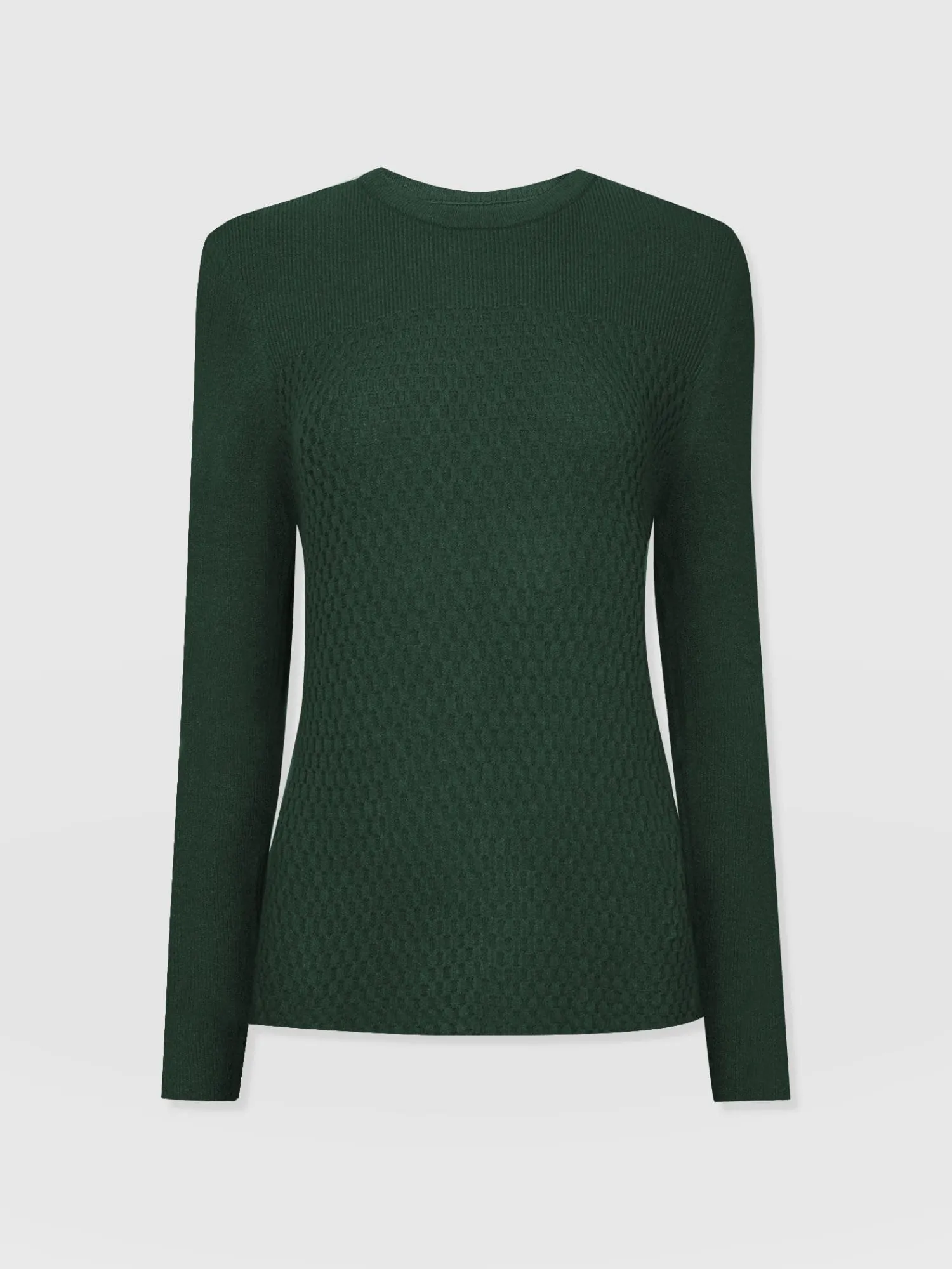 Clearance Saint and Sofia Honeycomb Rib Sweater - Green