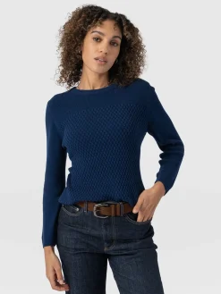 Best Saint and Sofia Honeycomb Rib Sweater - Navy