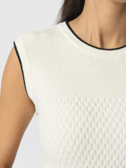 Sale Saint and Sofia Honeycomb Sleeveless Rib Knit - Cream