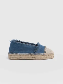 Hot Saint and Sofia Ivy Frayed Espadrille Pumps - Blue