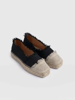 Best Saint and Sofia Ivy Frayed Espadrille Pumps - Black