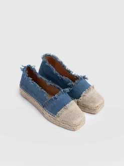 Hot Saint and Sofia Ivy Frayed Espadrille Pumps - Blue
