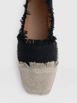 Best Saint and Sofia Ivy Frayed Espadrille Pumps - Black