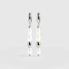 New Saint and Sofia Jacqueline Pearl Drop Earrings - Silver