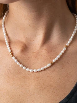 Outlet Saint and Sofia Jacqueline Pearl Necklace - Gold