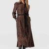 Sale Saint and Sofia Jacqueline Shirt Dress - Brown Snake