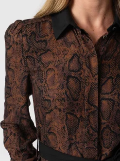 Sale Saint and Sofia Jacqueline Shirt Dress - Brown Snake