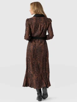 Sale Saint and Sofia Jacqueline Shirt Dress - Brown Snake