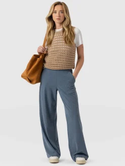 Outlet Saint and Sofia Keller Wide Leg Pant - Blue