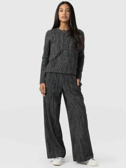 New Saint and Sofia Keller Wide Leg Pant - Grey/Black