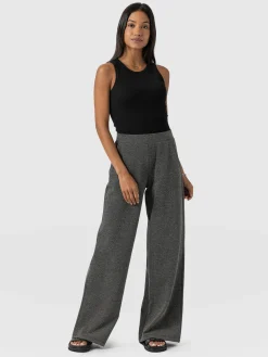 Outlet Saint and Sofia Keller Wide Leg Pant - Grey Twill