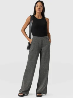 Outlet Saint and Sofia Keller Wide Leg Pant - Grey Twill