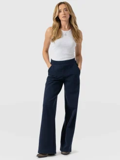 Clearance Saint and Sofia Keller Wide Leg Pant - Navy Twill