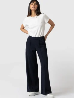 Discount Saint and Sofia Keller Wide Leg Pant - Navy