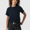 Hot Saint and Sofia Keller Zip Up Tee - Navy