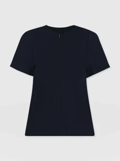 Hot Saint and Sofia Keller Zip Up Tee - Navy