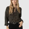 Outlet Saint and Sofia Kristen Blouse - Ditsy Leopard