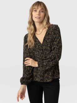 Outlet Saint and Sofia Kristen Blouse - Ditsy Leopard