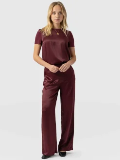 Best Saint and Sofia Langley Wide Leg Pant - Maroon