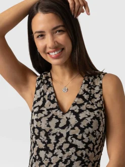 Discount Saint and Sofia Lexi High Low Dress - Black Confetti Petal