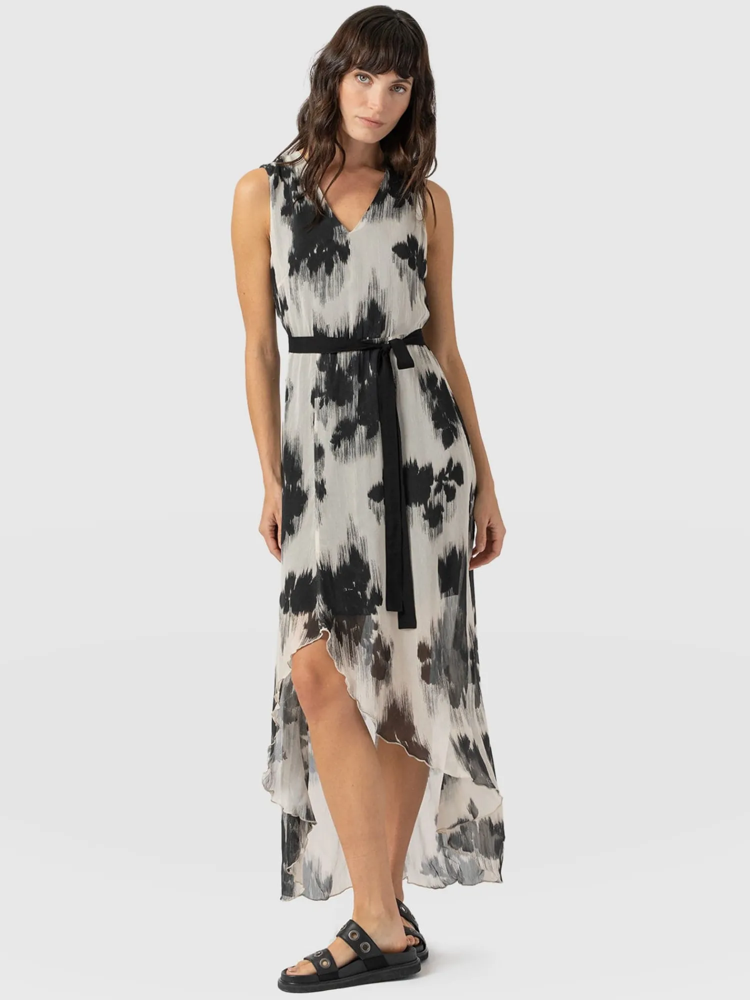 Clearance Saint and Sofia Lexi High Low Dress - White Fade Floral