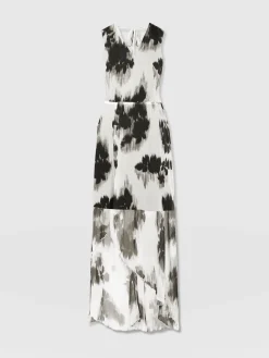 Clearance Saint and Sofia Lexi High Low Dress - White Fade Floral