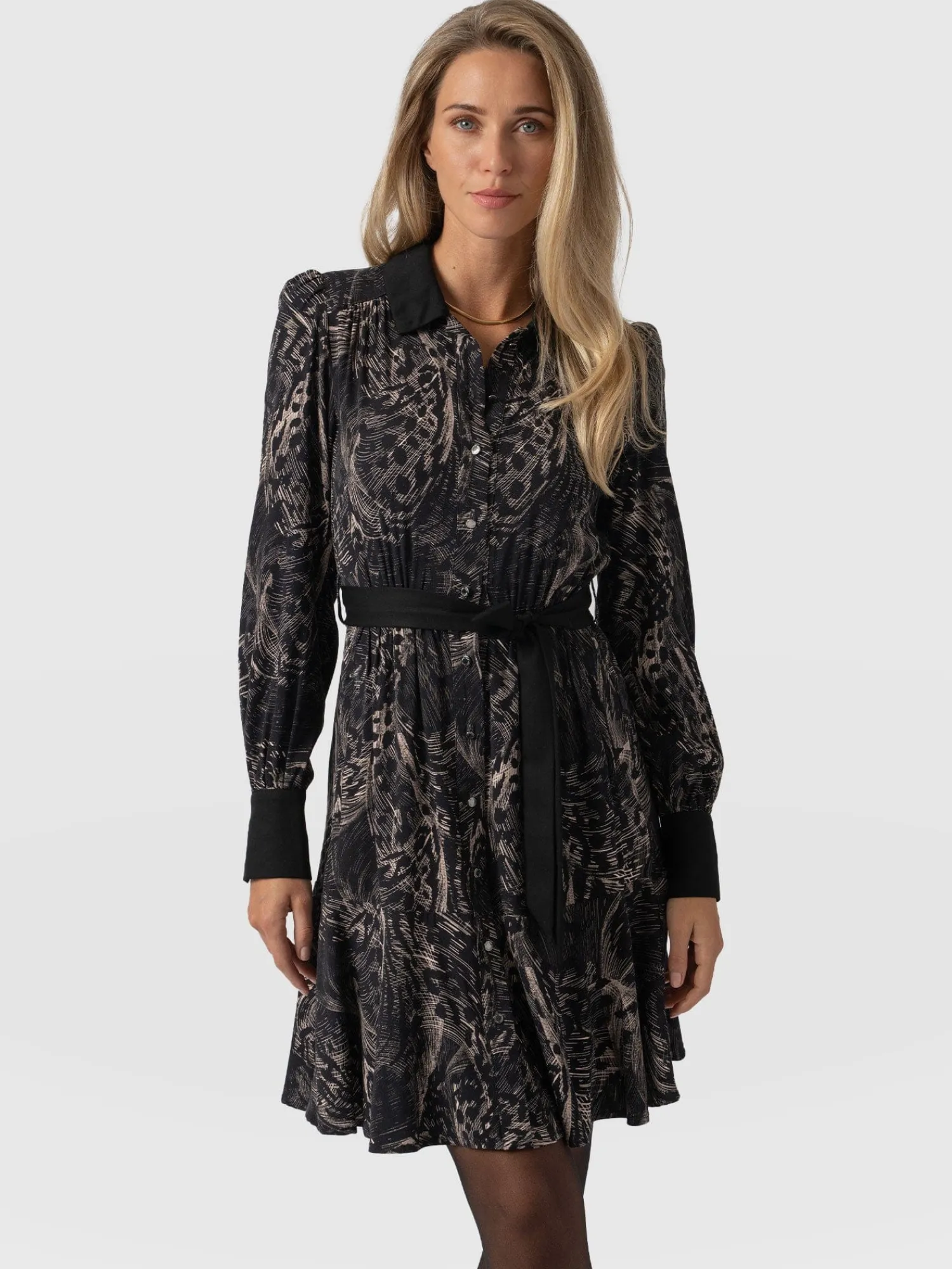 Outlet Saint and Sofia Lori Fit & Flare Dress - Spot Feather