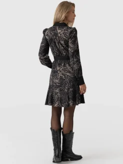 Outlet Saint and Sofia Lori Fit & Flare Dress - Spot Feather