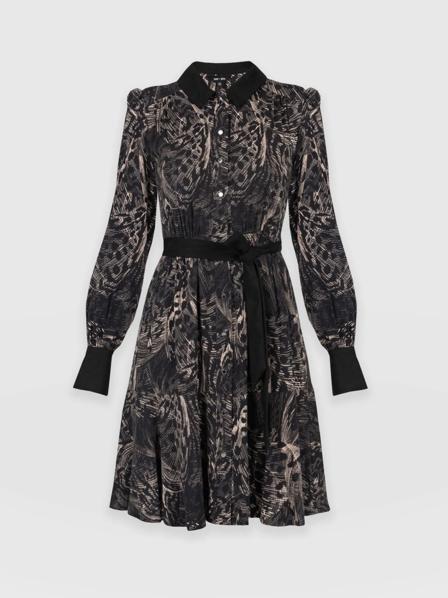 Outlet Saint and Sofia Lori Fit & Flare Dress - Spot Feather