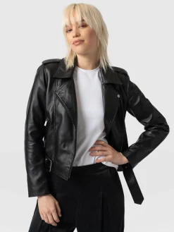 New Saint and Sofia Luther Leather Jacket - Black