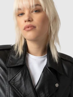 New Saint and Sofia Luther Leather Jacket - Black