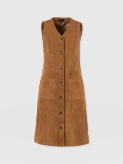 Discount Saint and Sofia Luther Suede Mini Dress - Camel