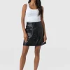 Clearance Saint and Sofia Luther Suede Mini Skirt - Black