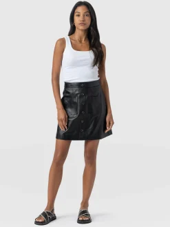 Clearance Saint and Sofia Luther Suede Mini Skirt - Black