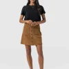 Discount Saint and Sofia Luther Suede Mini Skirt - Camel