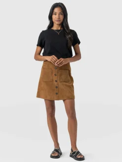 Discount Saint and Sofia Luther Suede Mini Skirt - Camel