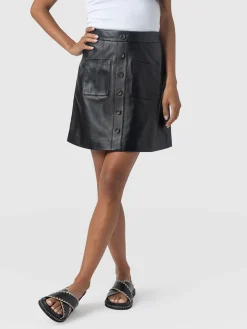Clearance Saint and Sofia Luther Suede Mini Skirt - Black