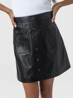 Clearance Saint and Sofia Luther Suede Mini Skirt - Black