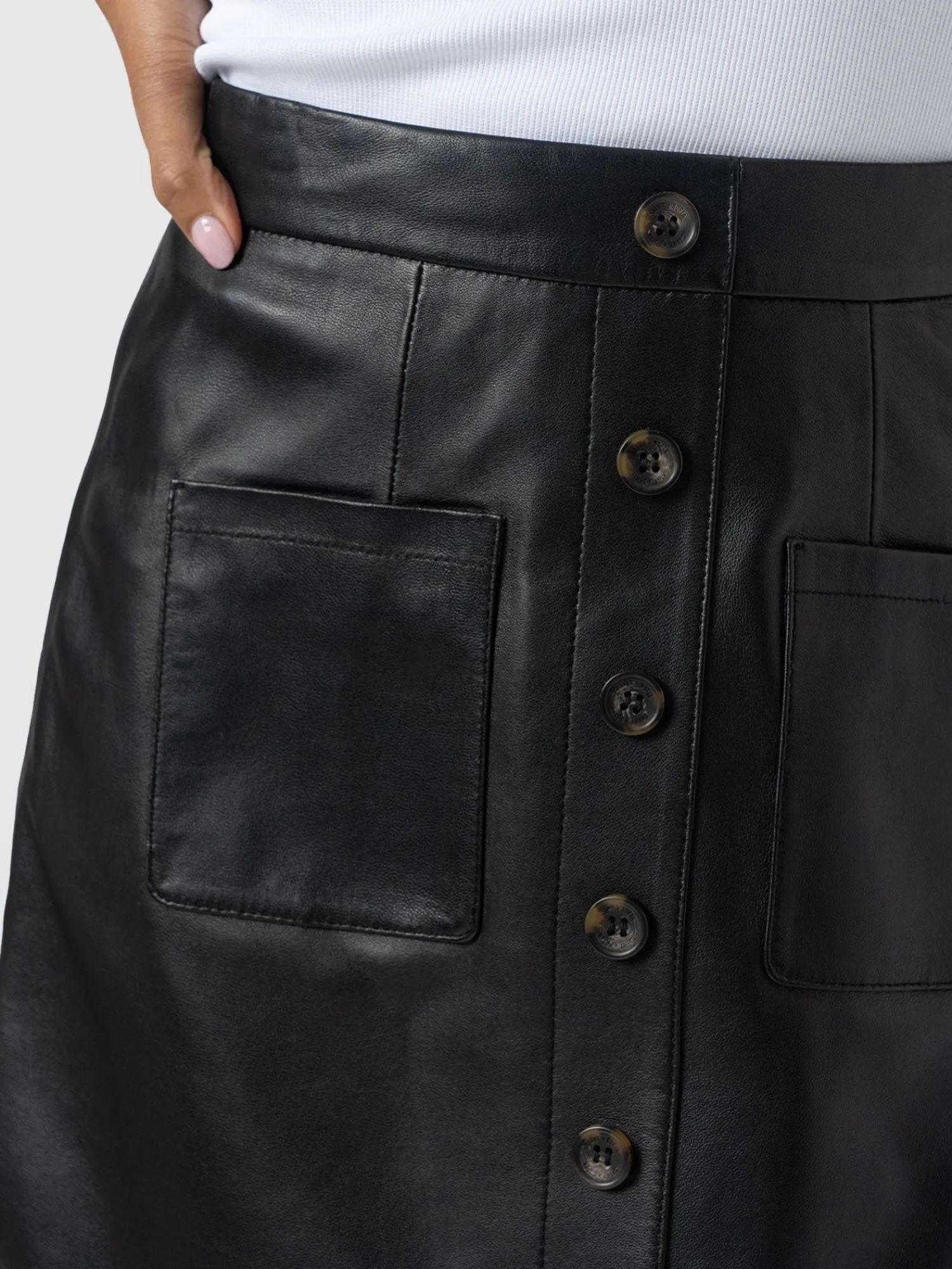 Clearance Saint and Sofia Luther Suede Mini Skirt - Black