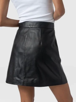 Clearance Saint and Sofia Luther Suede Mini Skirt - Black