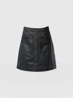 Clearance Saint and Sofia Luther Suede Mini Skirt - Black