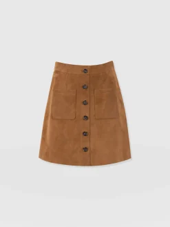 Discount Saint and Sofia Luther Suede Mini Skirt - Camel