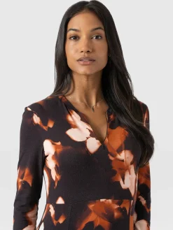 Fashion Saint and Sofia Macie Zip Up Dress - Orange Aurora