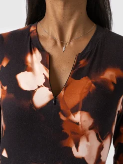 Fashion Saint and Sofia Macie Zip Up Dress - Orange Aurora