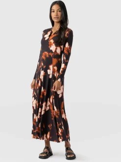 Fashion Saint and Sofia Macie Zip Up Dress - Orange Aurora