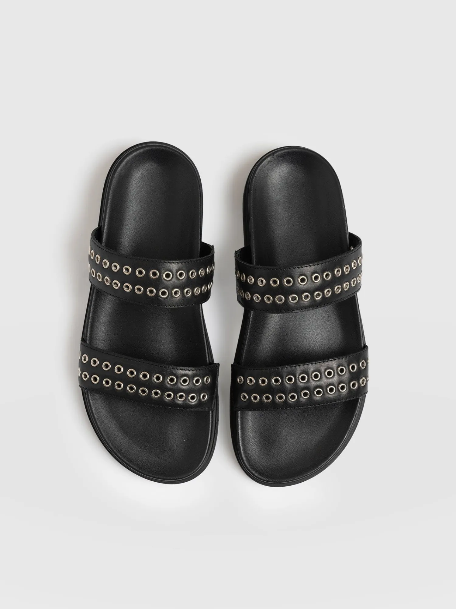 Outlet Saint and Sofia Maddox Eyelet Slides - Black