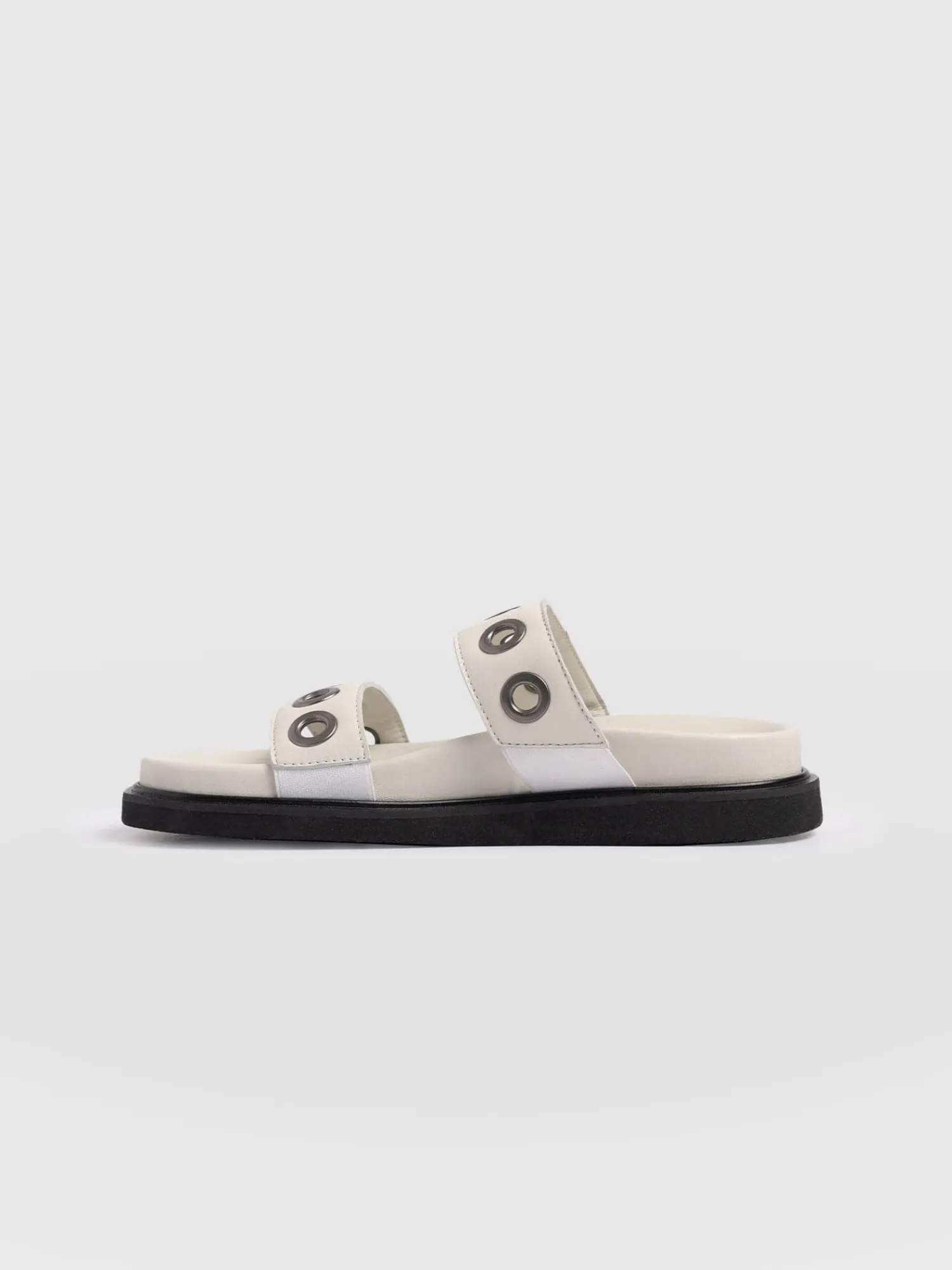 Hot Saint and Sofia Madison Eyelet Slides - Cream