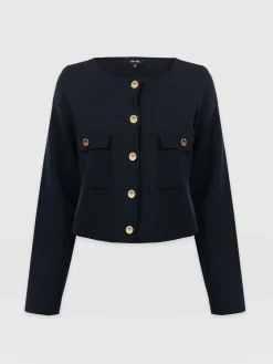Hot Saint and Sofia Maeva Knit Jacket - Navy