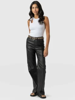 Outlet Saint and Sofia Maeve Wide Leg Pant - Black Coated